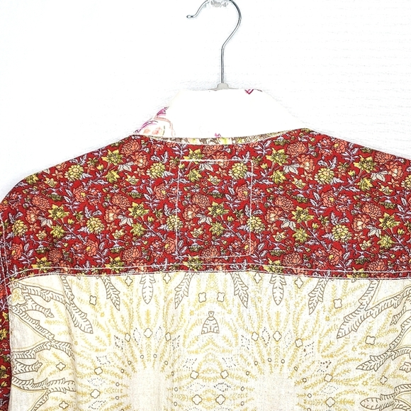 Cino designer button front, long sleeve top. Medium, Multi colored. - Picture 15 of 16
